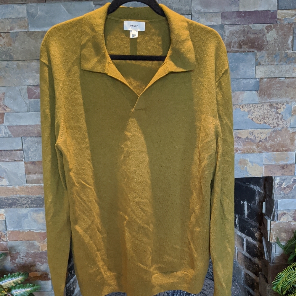 RW&CO. Men's Mustard V-Neck Sweater